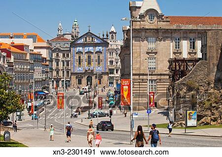 On background Igreja de Santo Antonio dos Congregados, Saint Anthony's Church Congregados, at right Sao Bento Railway Station, Porto, Portugal, Europe. View Large Photo Image Stock Image - On background Igreja de Santo Antonio dos Congregados, Saint Anthony's Church Congregados, at right Sao Bento Railway Station, Porto, Portugal, Europe.. Fotosearch