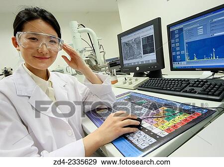 Stock Photo - Researcher. SEM. Scanning Electronic Microscope. Technological Services to Industry. Tecnalia Research & Innovation, Donostia, San Sebastian, Gipuzkoa, Basque Country, Spain.. Fotosearch