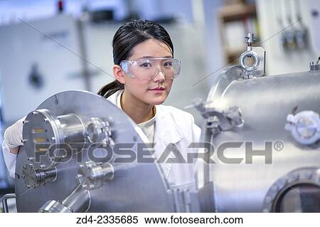 Stock Photography - Researcher. Vacuum chamber microwave plasma. Laboratory surfaces. Tecnalia Research and Innovation. Donostia. San Sebastian. Gipuzkoa. Basque Country. Spain. Fotosearch
