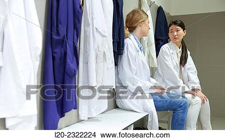 Researchers in the dressing room. White coats. Technological Services to Industry. Tecnalia Research & Innovation, Donostia, San Sebastian, Gipuzkoa, Basque Country, Spain. View Large Photo Image Picture - Researchers in the dressing room. White coats. Technological Services to Industry. Tecnalia Research & Innovation, Donostia, San Sebastian, Gipuzkoa, Basque Country, Spain.. Fotosearch
