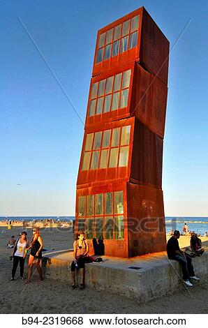Sculpture L? estel ferit" ( The wounded star ) by Rebecca Horn at Barceloneta beach, 1992. Barcelona, Catalonia, Spain. " View Large Photo Image Stock Photo - Sculpture L? estel ferit" ( The wounded star ) by Rebecca Horn at Barceloneta beach, 1992. Barcelona, Catalonia, Spain. ". Fotosearch