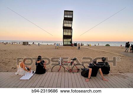 Sculpture L? estel ferit" ( The wounded star ) by Rebecca Horn at Barceloneta beach, 1992. Barcelona, Catalonia, Spain. " View Large Photo Image Stock Photograph - Sculpture L? estel ferit" ( The wounded star ) by Rebecca Horn at Barceloneta beach, 1992. Barcelona, Catalonia, Spain. ". Fotosearch