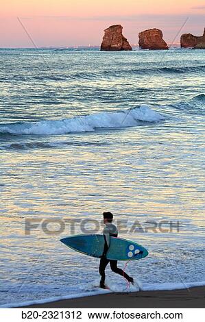 Surf. Beach. Hendaye. Aquitaine. Pyrenees Atlantiques. France. View Large Photo Image Stock Image - Surf. Beach. Hendaye. Aquitaine. Pyrenees Atlantiques. France.. Fotosearch