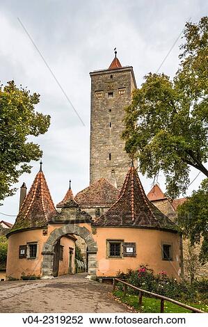 The Burgtor Castle Gate and gate tower in Rothenburg ob der Tauber, Bavaria, Germany, Europe View Large Photo Image Stock Image - The Burgtor Castle Gate and gate tower in Rothenburg ob der Tauber, Bavaria, Germany, Europe. Fotosearch
