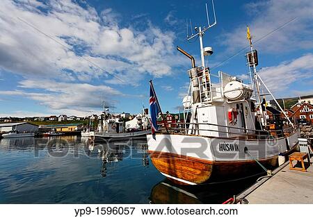 Stock Photo - The harbour, Husavik, Iceland. Fotosearch