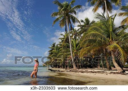 Young Girl On The Bois Jolan Beach Sainte Anne Grande