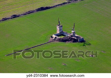 Aerial View of a Windmill of Mallorca, Balearic Island, Spain. View Large Photo Image Picture - Aerial View of a Windmill of Mallorca, Balearic Island, Spain.. Fotosearch