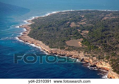 Aerial View of Mallorca Southeast Shore, Mallorca, Balearic Island, Spain. View Large Photo Image Stock Image - Aerial View of Mallorca Southeast Shore, Mallorca, Balearic Island, Spain.. Fotosearch