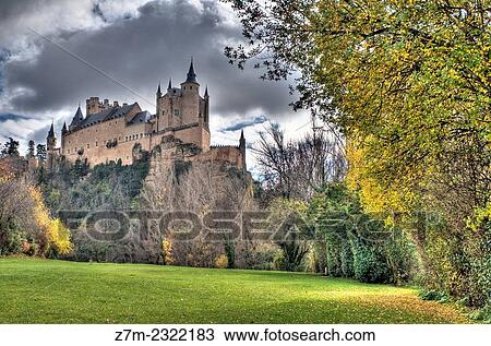 Alcazar de Segovia desde la Fuencisla, Castilla Leon, Espana. View Large Photo Image Stock Image - Alcazar de Segovia desde la Fuencisla, Castilla Leon, Espana.. Fotosearch
