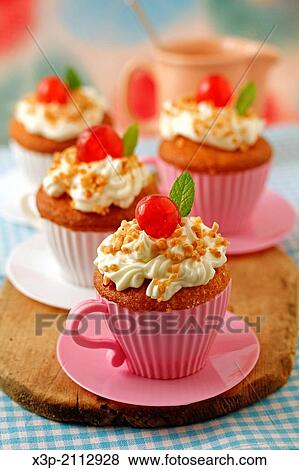 Almond cupcakes. View Large Photo Image Stock Photo - Almond cupcakes.. Fotosearch