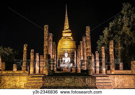 Asia. Thailand, Sukhothai (old capital of Siam), classified as a World UNESCO Heritage. Wat Sa Sri. View Large Photo Image Stock Photograph - Asia. Thailand, Sukhothai (old capital of Siam), classified as a World UNESCO Heritage. Wat Sa Sri.. Fotosearch
