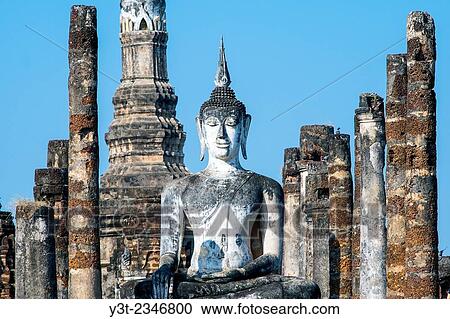 Asia. Thailand, Sukhothai Province. Sukhothai archaeological Park, classified UNESCO World Heritage. Wat Mahatat. Buddha statue. View Large Photo Image Stock Image - Asia. Thailand, Sukhothai Province. Sukhothai archaeological Park, classified UNESCO World Heritage. Wat Mahatat. Buddha statue.. Fotosearch