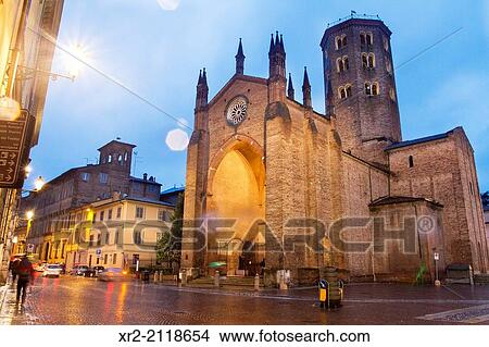 Blue hour in Sant Antonino church, Piacenza, Emilia Romagna, Italy View Large Photo Image Picture - Blue hour in Sant Antonino church, Piacenza, Emilia Romagna, Italy. Fotosearch