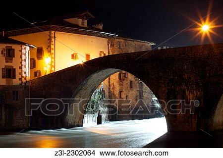 Bridge at night, Sunbilla, Navarre, Spain View Large Photo Image Picture - Bridge at night, Sunbilla, Navarre, Spain. Fotosearch