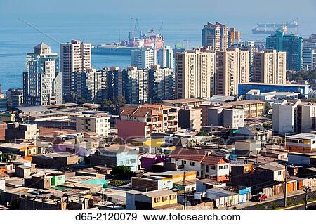 Chile, Antofagasta, elevated city view. View Large Photo Image Stock Photo - Chile, Antofagasta, elevated city view.. Fotosearch