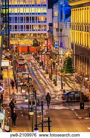 Stock Photograph - Christmas time, Reykjavik, Iceland.. Fotosearch