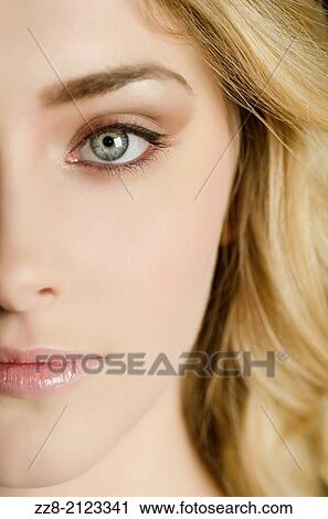 Close up of a beautiful young woman. View Large Photo Image Stock Image - Close up of a beautiful young woman.. Fotosearch