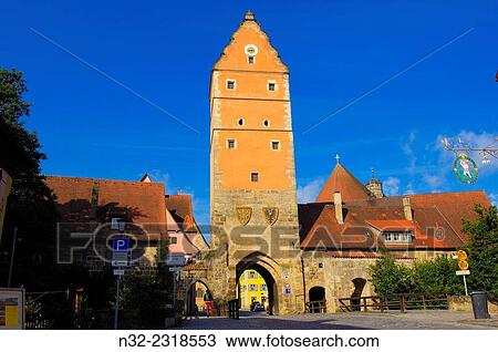 Dinkelsbuhl, Woernitz Gate, Romantic Road, Romantische Strasse, Dinkelsbuhl, Middle Franconia, Bavaria, Germany. View Large Photo Image Stock Image - Dinkelsbuhl, Woernitz Gate, Romantic Road, Romantische Strasse, Dinkelsbuhl, Middle Franconia, Bavaria, Germany.. Fotosearch