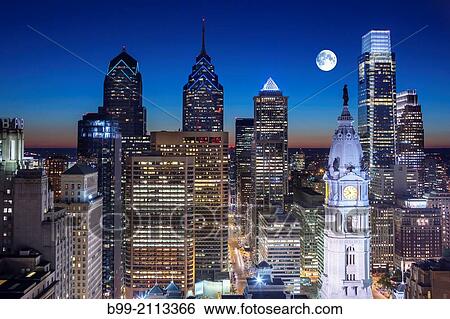 DOWNTOWN SKYLINE PHILADELPHIA PENNSYLVANIA USA. View Large Photo Image Stock Photograph - DOWNTOWN SKYLINE PHILADELPHIA PENNSYLVANIA USA.. Fotosearch