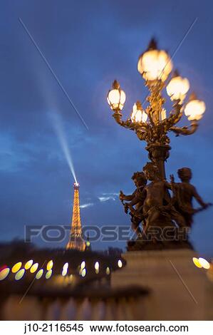Stock Photography - Eiffel tower from Pont Alexandre, Paris, France (lens blur effect). Fotosearch