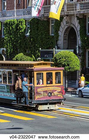 Famous cable car in San Francisco, California, USA View Large Photo Image Stock Photo - Famous cable car in San Francisco, California, USA. Fotosearch