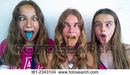 Girls with crossed eyes, Peniscola, Castellon. View Large Photo Image Picture - Girls with crossed eyes, Peniscola, Castellon.. Fotosearch