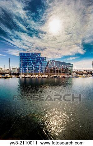 Stock Image - Harpa Concert and Convention Center, Reykjavik, Iceland.. Fotosearch