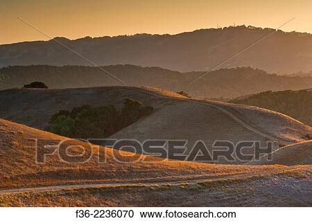 Hills at sunset, Briones Regional Park, Contra Costa County, California. View Large Photo Image Stock Image - Hills at sunset, Briones Regional Park, Contra Costa County, California.. Fotosearch