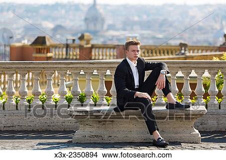 Male model portrait. Gianicolo. Rome, Italy. View Large Photo Image Picture - Male model portrait. Gianicolo. Rome, Italy.. Fotosearch