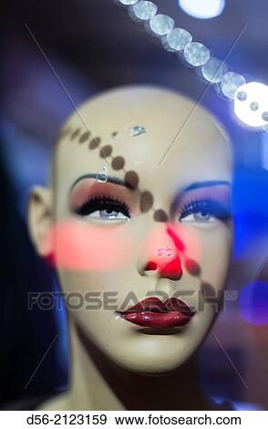 Mannequin head in a shop window at night, Istanbul, Turkey View Large Photo Image Stock Photo - Mannequin head in a shop window at night, Istanbul, Turkey. Fotosearch
