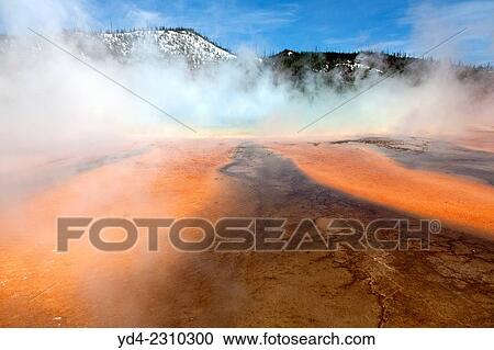 Midway Geyser Basin, Yellowstone National Park, Idaho, Montana and Wyoming, USA. View Large Photo Image Stock Image - Midway Geyser Basin, Yellowstone National Park, Idaho, Montana and Wyoming, USA.. Fotosearch