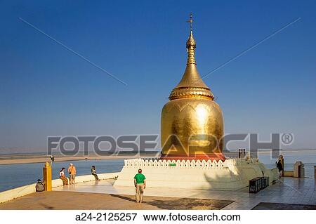 Stock Photo - Myanmar, Mandalay Province, Bagan City, Bupaya Golden Pagoda.. Fotosearch