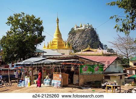 Myanmar, Mandalay Province, Mount Popa, Buddha. View Large Photo Image Stock Image - Myanmar, Mandalay Province, Mount Popa, Buddha.. Fotosearch