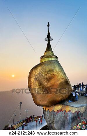 Myanmar, Mon Province, Kyaikto City, Kyaiktiyo Rock (Golden Rock),. View Large Photo Image Stock Image - Myanmar, Mon Province, Kyaikto City, Kyaiktiyo Rock (Golden Rock),.. Fotosearch