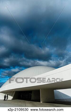 Niemeyer Center building, in Aviles, Spain, The cultural center was designed by Brazilian architect Oscar Niemeyer, was his only work in Spain. Aviles, Spain. View Large Photo Image Stock Image - Niemeyer Center building, in Aviles, Spain, The cultural center was designed by Brazilian architect Oscar Niemeyer, was his only work in Spain. Aviles, Spain.. Fotosearch
