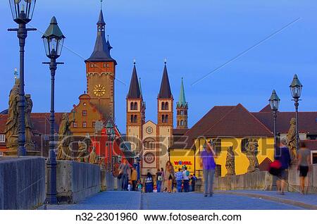 Old Main Bridge, Town Hall and Cathedral, Wurzburg, UNESCO World Heritage Site, Romantische Strasse, Romantic Road, Franconia, Bavaria, Germany, Europe. View Large Photo Image Stock Image - Old Main Bridge, Town Hall and Cathedral, Wurzburg, UNESCO World Heritage Site, Romantische Strasse, Romantic Road, Franconia, Bavaria, Germany, Europe.. Fotosearch