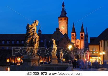 Old Main Bridge, Town Hall and Cathedral, Wurzburg, UNESCO World Heritage Site, Romantische Strasse, Romantic Road, Franconia, Bavaria, Germany, Europe. View Large Photo Image Stock Image - Old Main Bridge, Town Hall and Cathedral, Wurzburg, UNESCO World Heritage Site, Romantische Strasse, Romantic Road, Franconia, Bavaria, Germany, Europe.. Fotosearch
