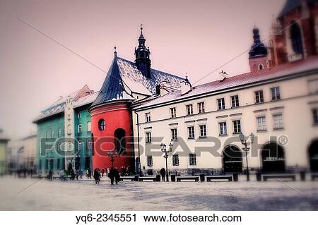 Stock Image - Old streets in the Old Town of Krakow, Poland, Europe.. Fotosearch