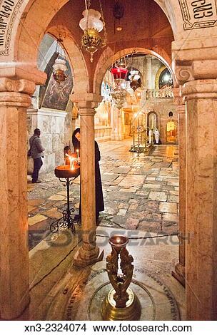 On background Stone of Unction, Church of the Holy Sepulchre, Old City, UNESCO World Heritage Site, Jerusalem, Israel. View Large Photo Image Picture - On background Stone of Unction, Church of the Holy Sepulchre, Old City, UNESCO World Heritage Site, Jerusalem, Israel.. Fotosearch