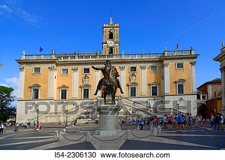 Piazza del Campidoglio, Rome, Italy View Large Photo Image Stock Image - Piazza del Campidoglio, Rome, Italy. Fotosearch
