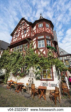 Picturesque 14th century Altes Haus (Old House) in Bacharach, Rhineland-Palatinate, Germany, Europe View Large Photo Image Stock Photo - Picturesque 14th century Altes Haus (Old House) in Bacharach, Rhineland-Palatinate, Germany, Europe. Fotosearch