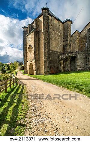 Real Colegiata Santa Maria church in Roncesvalles, Navarre, Spain. View Large Photo Image Stock Image - Real Colegiata Santa Maria church in Roncesvalles, Navarre, Spain.. Fotosearch