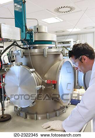Stock Photography - Researcher. Vacuum chamber microwave plasma. Laboratory surfaces. Tecnalia Research and Innovation. Donostia. San Sebastian. Gipuzkoa. Basque Country. Spain. Europe.. Fotosearch