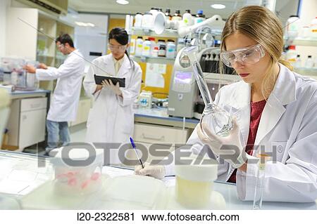 Stock Image - Researchers. Microbiology lab. Chemical Analysis Laboratory. Technological Services to Industry. Tecnalia Research and Innovation, Donostia, San Sebastian, Gipuzkoa, Basque Country, Spain. Fotosearch