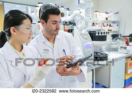 Stock Image - Researchers. Microbiology lab. Chemical Analysis Laboratory. Technological Services to Industry. Tecnalia Research and Innovation, Donostia, San Sebastian, Gipuzkoa, Basque Country, Spain. Fotosearch
