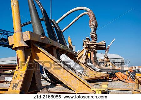Scrapped Oil industry equipment Montrose Quayside UK. View Large Photo Image Stock Photography - Scrapped Oil industry equipment Montrose Quayside UK.. Fotosearch
