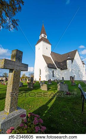 Sorunda Sweden beautiful white church and cemetery in small picturesque town south of Stockholm. View Large Photo Image Stock Photography - Sorunda Sweden beautiful white church and cemetery in small picturesque town south of Stockholm.. Fotosearch