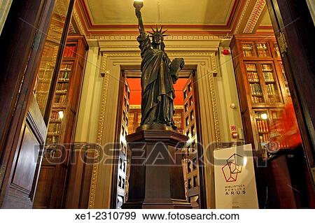 Statue of Liberty, Public Library Arus, 1895, arch. Bonaventura Bassegoda i Amigo, Barcelona, Catalonia, Spain View Large Photo Image Stock Photo - Statue of Liberty, Public Library Arus, 1895, arch. Bonaventura Bassegoda i Amigo, Barcelona, Catalonia, Spain. Fotosearch