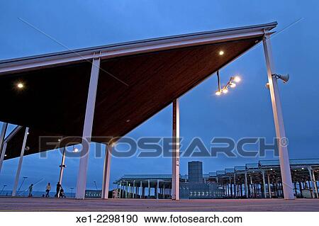 Sunset, pergolas, enclosure Forum, Barcelona, Catalonia, Spain View Large Photo Image Stock Image - Sunset, pergolas, enclosure Forum, Barcelona, Catalonia, Spain. Fotosearch