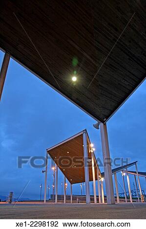 Sunset, pergolas, enclosure Forum, Barcelona, Catalonia, Spain View Large Photo Image Stock Image - Sunset, pergolas, enclosure Forum, Barcelona, Catalonia, Spain. Fotosearch